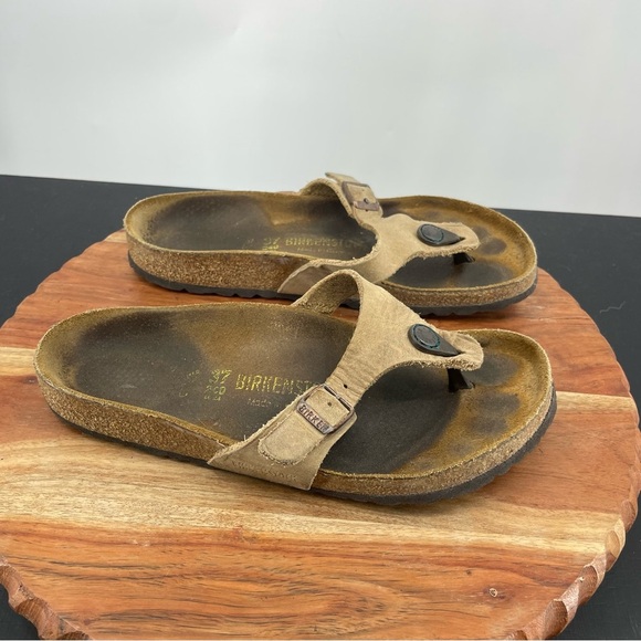 Birkenstock Turin Thong flip flops Sandals Sz 37 US 6 leather rare - Picture 1 of 6